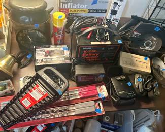 Battery chargers, tool items. Items priced in picture 