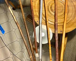 Assorted vintage wood walking canes