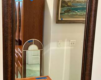 31” x 43”h beveled framed mirror $30