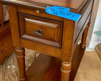 Lane furniture solid wood side table with drawer & shelf $75( 13wx33dx23”h)