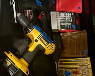 Tools priced in picture  dewalt battery drill $39