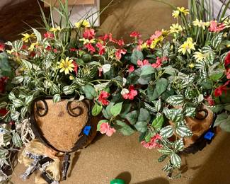 2 large Artificial hanging floral baskets $40 each