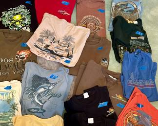 Destination/vacation T-shirts prices marked on each in picture