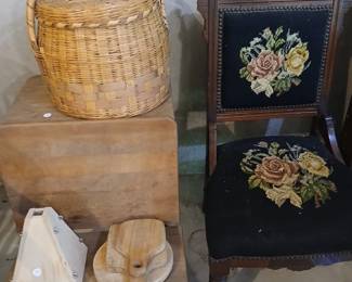 Basket and victorian chair