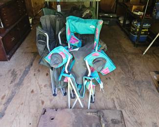 Multiple folding chairs