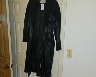 Leather trench coat