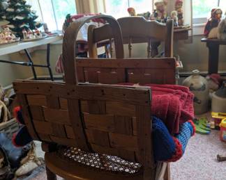 Wood carrier basket