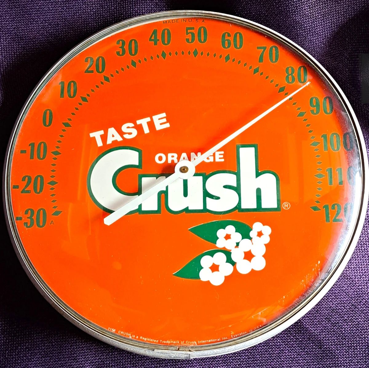 ORANGE CRUSH THERMOMETER GLASS LENS