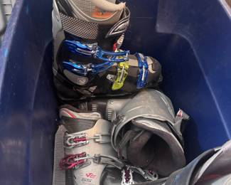 Ski boots and helmets