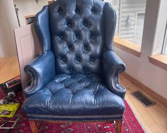 Leather wingback chairs set of two