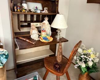 secretary, knick knacks, candle sticks