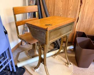 antique school desk