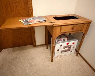 Sewing table, Singer sewing machine