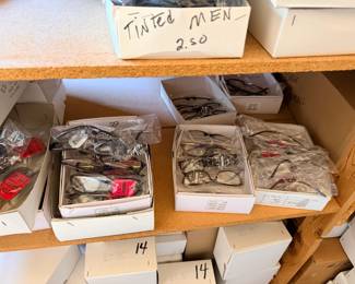 eyeglasses inventory! Wrap arounds, readers, sunglasses, cases, repair kits, lanyards
