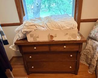 Dresser and wedding dress