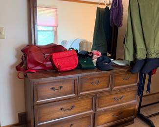Dresser, purses, hand bags, hat