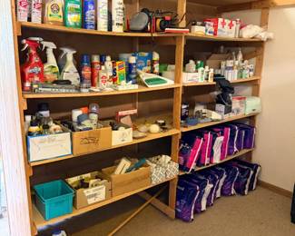 household supplies, cleaners, first aid, 