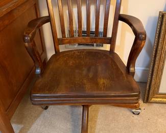 #38 Oak Roll top Desk (comes apart) w/ rolling desk chair $200.00