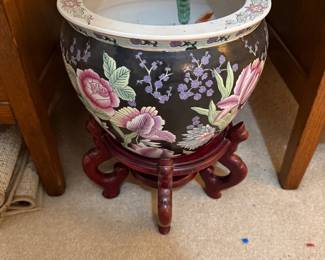 #19 Asian planter with stand 17"H $75.00