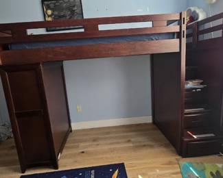 Loft bed (twin) with stair storage