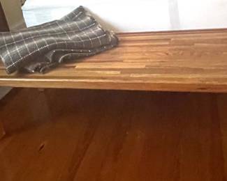 Laminated oak bench c1970