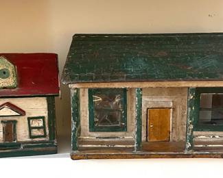 Wood and tin  toy houses Ed Slipek collection 