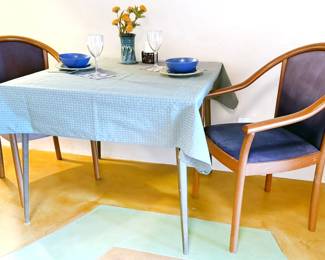 Dining chairs + card table