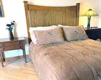 Mission-style queen bed and Tempur-pedic Queen Rhapsody mattress