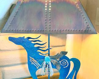 Desert Edge Metalworks horse + bear lamps