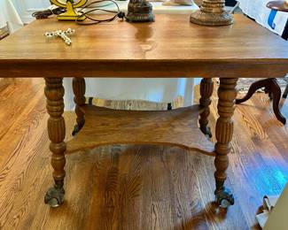 Ball and claw oak table