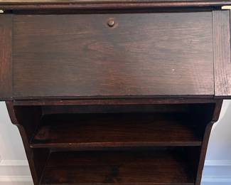Small drop front desk with shelves