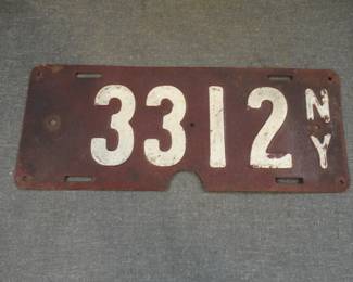 1911 NYS License Plate