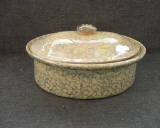 Blue & Yellow Sponge Ware Casserole