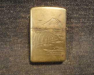 Vintage Prince Lighter Hand Carved Mt. Fuji