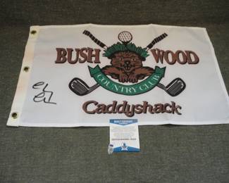Chevy Chase Signed Caddyshack Flag