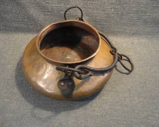 Vintage Hammered Copper Pot