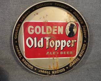 Vintage Golden Old Topper Beer Tray
