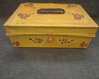 Vintage Tin Toleware Box