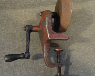 Vintage Hand Crank Bench Grinder