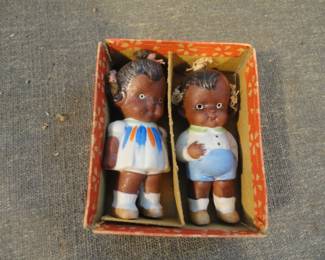 Vintage Black Americana Kewpie Doll Set