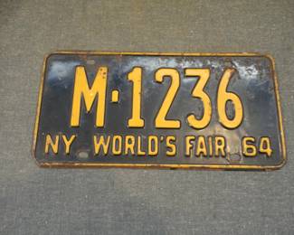 1964 Worlds Fair NYS License Plate