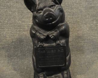 Vintage Thrifty Pig Cast Iron Bank