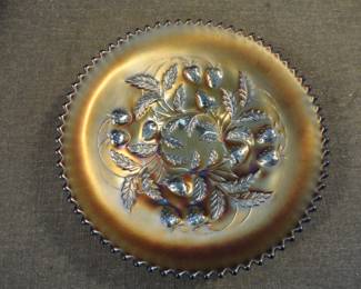 Vintage Carnival Glass Strawberry Plate