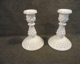 Fenton Hobnail Candlesticks