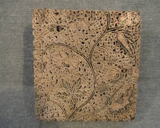 Vintage Copper Batik Stamp - Birds