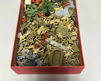 Multiple sets of international armies and cowboys and Indians miniatures