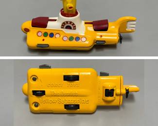 A vintage Corgi Toys 803 Yellow Submarine toy (released between 1969 and 1972)