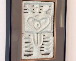 1984 Signed Ralph Prata Concrete “Messages” Artwork