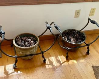 (2) Iron Plant Stands With Planters
