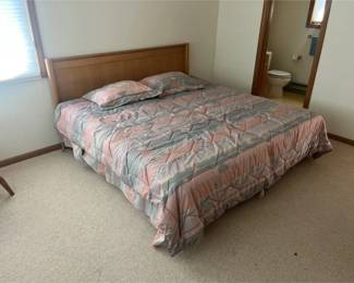 King Bed Frame and Wood Headboard